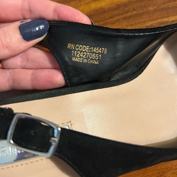 Primark black heels US size 8, sling back and pointed toe - Picture 2 of 6